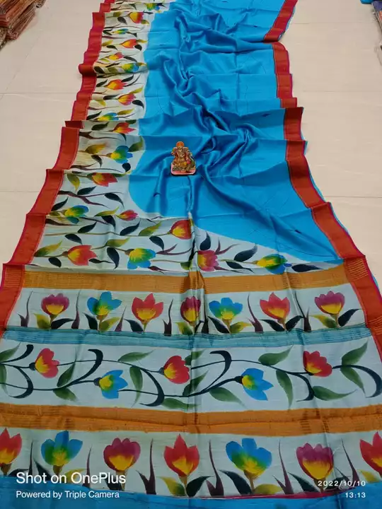 Bapta Tasar SILK saree
With Hand print
 uploaded by business on 10/10/2022