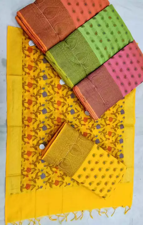 Banarasi Cotton Silk Three Pice Suits.banarasi cotton Silk than and Dupatta uploaded by Ayana fashions on 10/10/2022