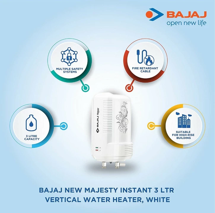 Bajaj New Majesty Instant 3 Litre, 3 KW Verical Water Heater (White)

 uploaded by Hari Om Enterprises on 10/11/2022