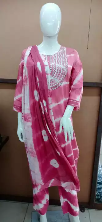 Pure cotton dupatta sets uploaded by Minacle creations on 10/11/2022