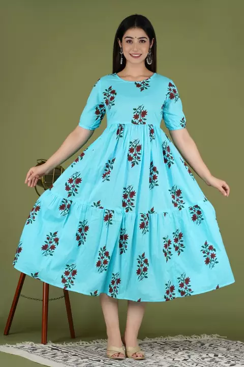 Product image with price: Rs. 375, ID: women-traditional-dress-rayon-print-kurta-55426b73