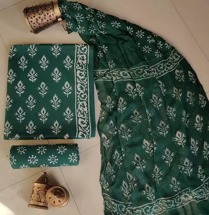 *Exclusive new hand block printed cotton dress materials with chiffon duptta👌👌*

Details👇👇👇👇
T uploaded by Lookielooks on 10/11/2022