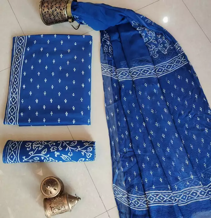 *Exclusive new hand block printed cotton dress materials with chiffon duptta👌👌*

Details👇👇👇👇
T uploaded by Lookielooks on 10/11/2022