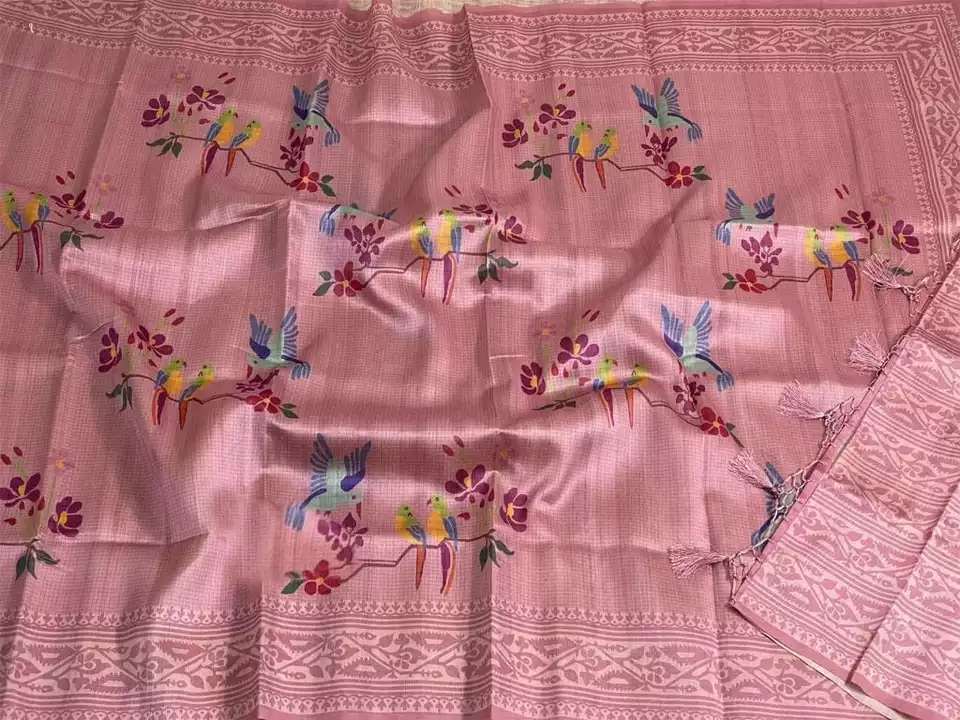 *Premium and superior semi desi soft and smooth semi tussar silk sarees with indeed digital print _k uploaded by Lookielooks on 10/11/2022