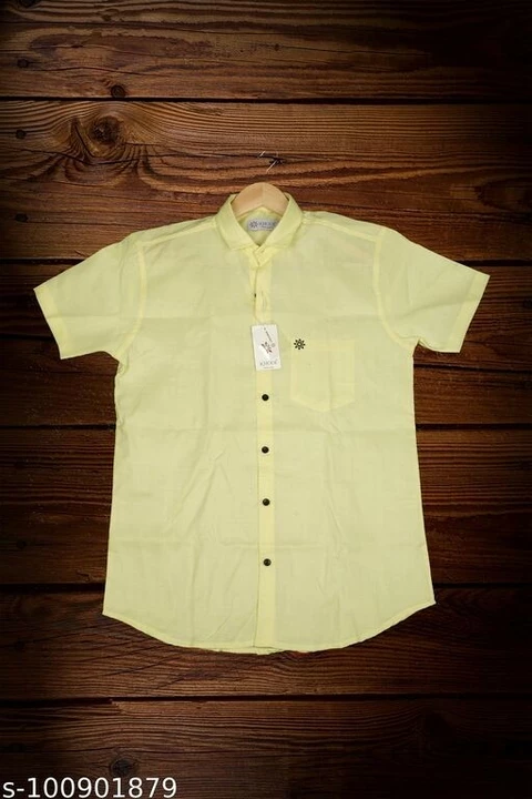 👉❤️Men's Khadi Cotton Half Sleeve Shirt Lemon Yellow uploaded by business on 10/11/2022