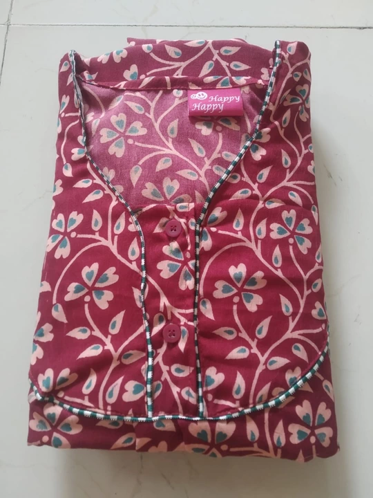 Floral print crush night gown-Rs.147 only uploaded by Happy Happy Garment on 10/11/2022
