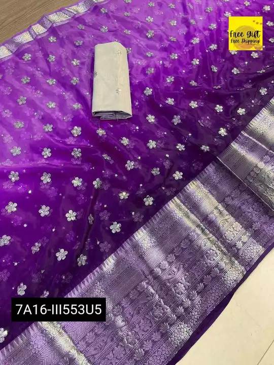 Kanchi organza sarees  uploaded by Supriya label on 10/11/2022