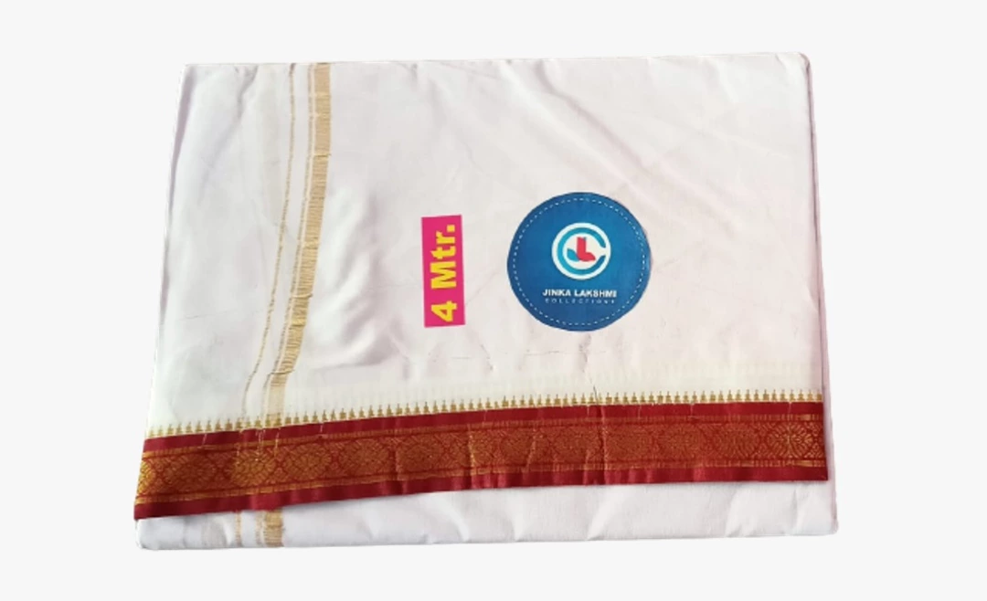 White Cotton Dhoti 4 meters Unstitched  uploaded by Jinka Lakshmi Collections on 10/12/2022