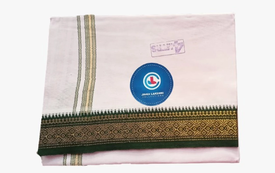 White Cotton Dhoti 4 meters Unstitched  uploaded by Jinka Lakshmi Collections on 10/12/2022