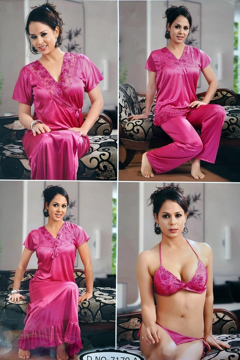 6 piece satin nighty in 28ngage fabric uploaded by Latest fashion on 10/12/2022