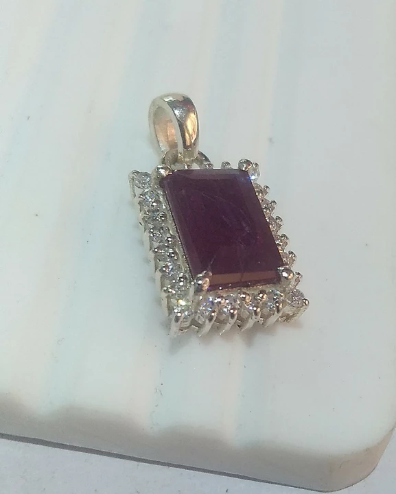 pandent silver with natural ruby or zircon uploaded by business on 10/12/2022