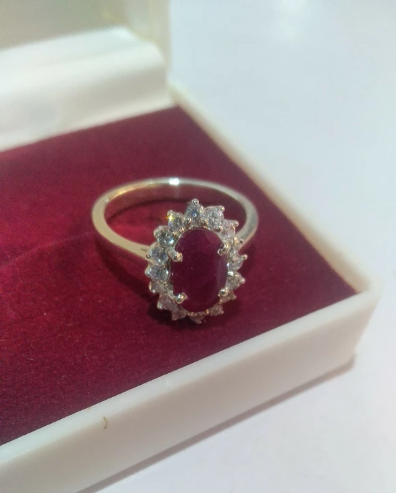 ring silver with natural ruby and zircon uploaded by AQ GEMS & JEWELLERY on 10/12/2022