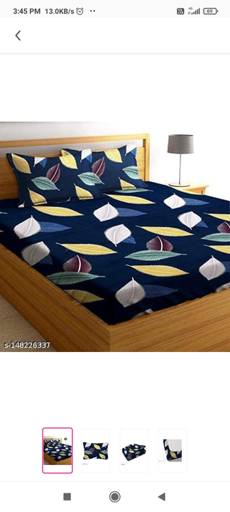Gorgeous Designed Elastic Fitted Bedsheet With Two Pillow Covers.(Size of Bedsheet:: 70X78 inches an uploaded by business on 10/12/2022
