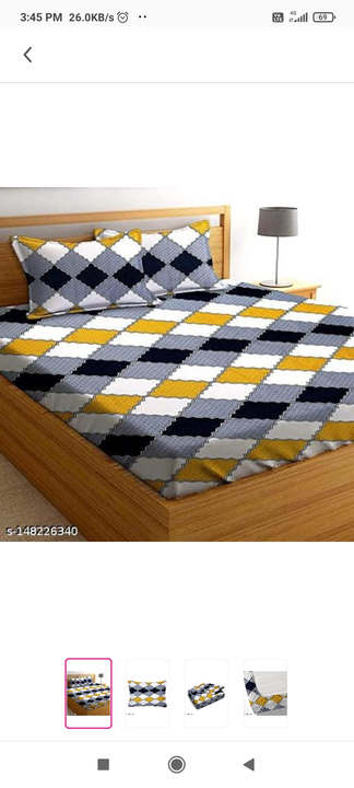Gorgeous Designed Elastic Fitted Bedsheet With Two Pillow Covers.(Size of Bedsheet:: 70X78 inches an uploaded by business on 10/12/2022