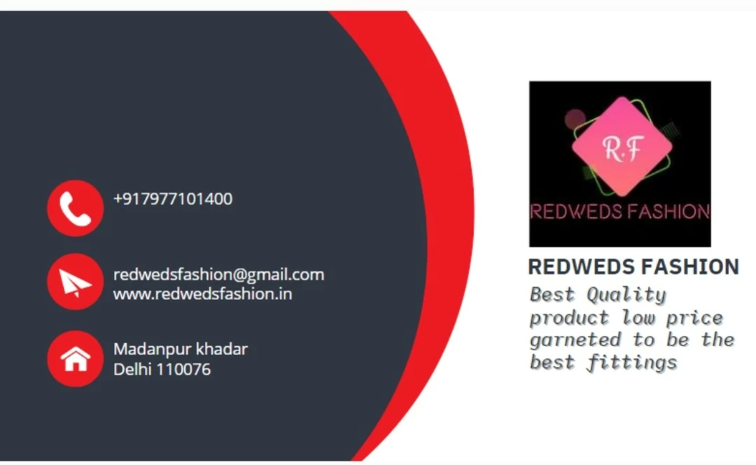 Visiting card store images of Redweds fashion 