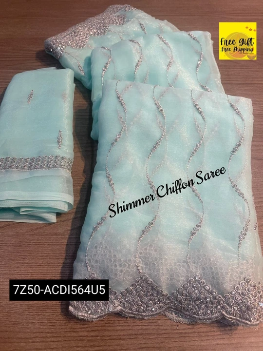 Pure shimmer Chiffon sarees  uploaded by Supriya label on 10/12/2022
