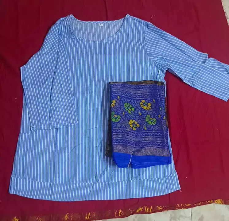 Brasso saree and shirt kurtis uploaded by business on 10/12/2022