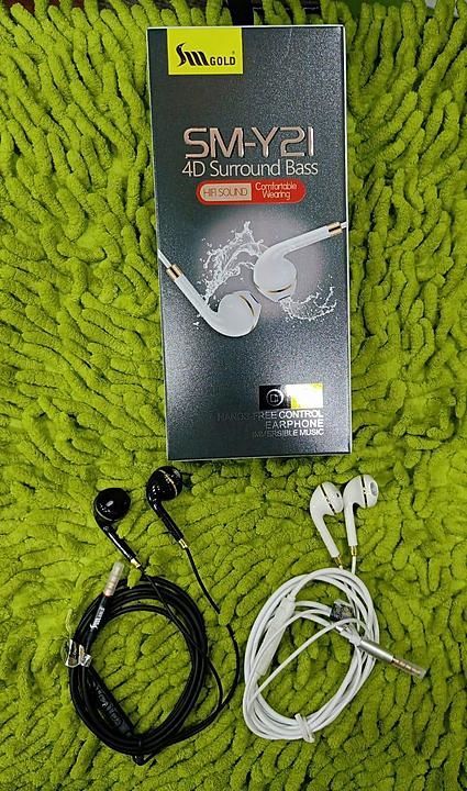 Sm Gold y21 wired Handsfree with mike uploaded by Shiv accessories on 1/8/2021