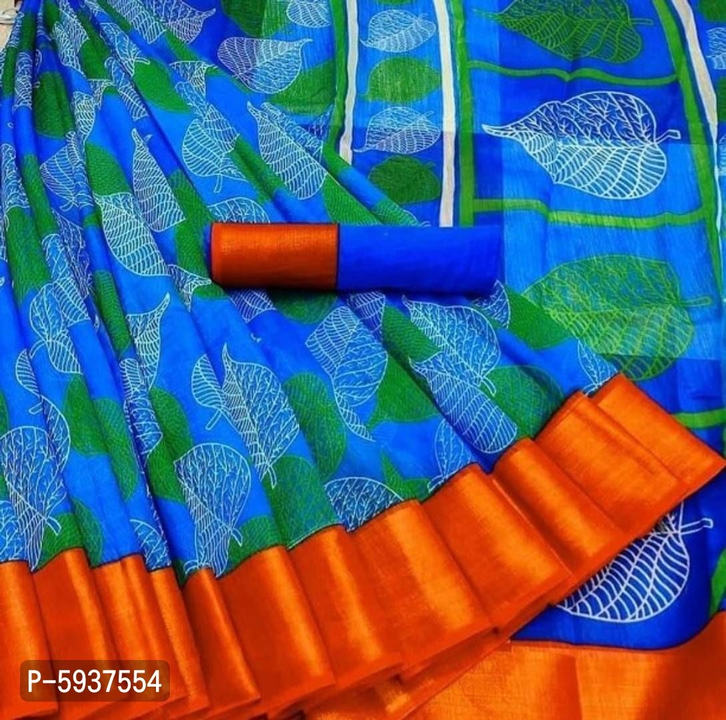 Post image Hey! Checkout my new collection called Soft Cotton Printed Zari Border Saree with Blouse .
