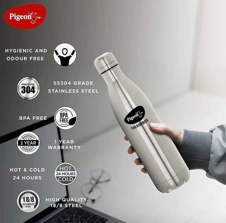 Pigeon by Stovekraft Aqua Therminox Stainless Steel Vaccum Insulated Water Bottle  uploaded by Hari Om Enterprises on 10/14/2022