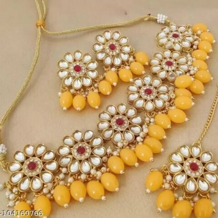 Post image 400Checkout this latest Jewellery SetProduct Name: *Jewellery Set *Base Metal: AlloyPlating: Gold PlatedStone Type: PearlsSizing: AdjustableType: Choker and EarringsNet Quantity (N): 1Country of Origin: IndiaEasy Returns Available In Case Of Any Issue*Proof of Safe Delivery! Click to know on Safety Standards of Delivery Partners- https://ltl.sh/y_nZrAV3