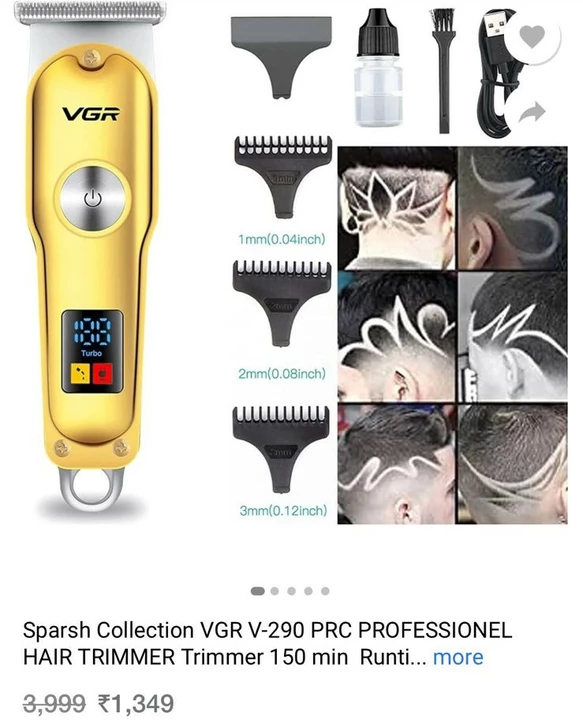 VGR 290 hair trimmer for men full body shaving Manshin  uploaded by business on 10/14/2022