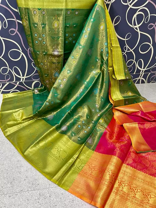 Post image ⬆️⬆️⬆️⬆️⬆️⬆️⬆️⬆️
*Bnarasi wascart soft tissue silk saree febrics*
*Latest design n colurs*
*Full body Zari  alfhi scart border 100% soft tissue* 
*weaving Kanchipuram big scart* *pure look*
 *contracts amboos Jaquerd blouse and pallu* 
*Singl and set available* 

*Singl price 1225+shipping*
Stock available
⬆️⬆️⬆️⬆️⬆️⬆️⬆️⬆️