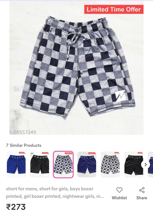 Cotton checked Shorts  uploaded by business on 10/14/2022