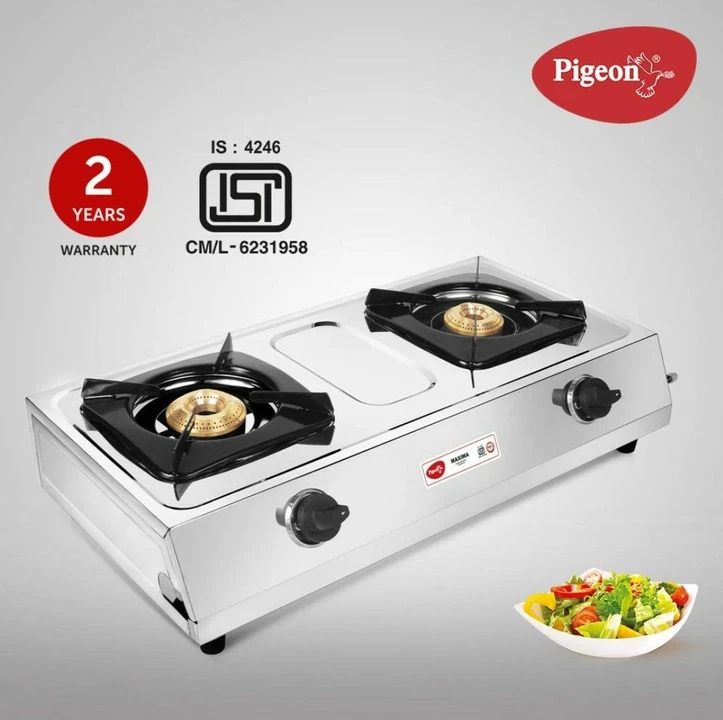 Pigeon by Stovekraft Favourite Maxima Stainless Steel 2 Burner Gas Stove,

 uploaded by Hari Om Enterprises on 10/15/2022