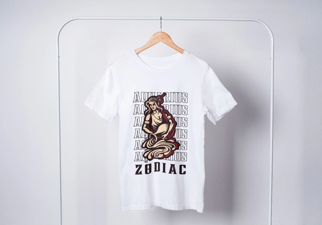 Zodiac white printed tshirt  uploaded by business on 10/15/2022