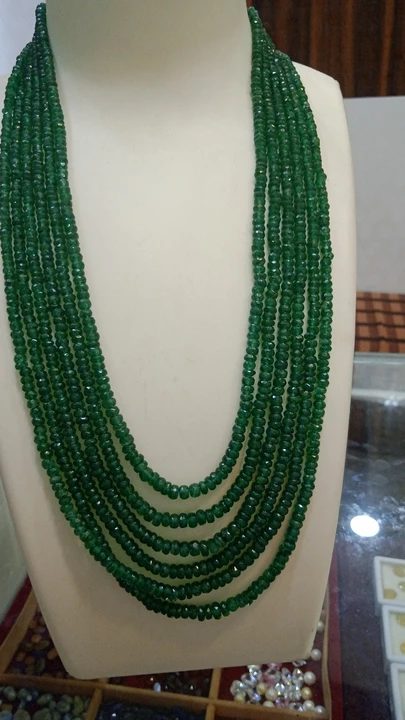Green beads natural stone uploaded by Navratan gems and pearls on 10/15/2022