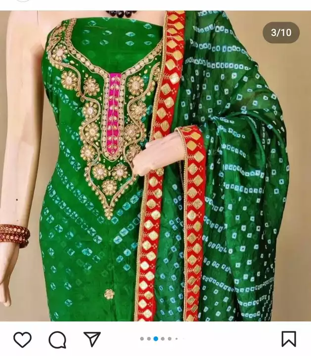 Bandej ark silk suits dupatta uploaded by Balaji creations  on 10/15/2022