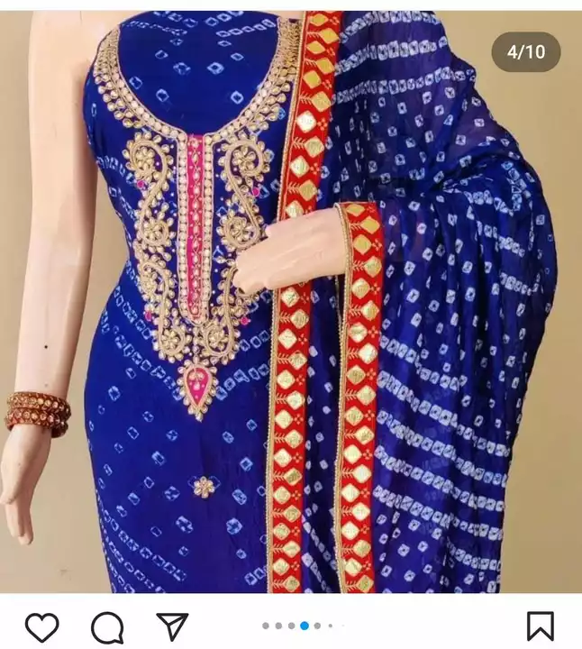 Bandej ark silk suits dupatta uploaded by Balaji creations  on 10/15/2022