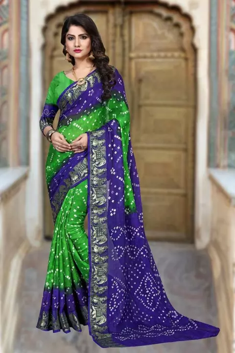 *New colour Added in Bandhej Saree*

*🛍Price:- 850+$🛍* 

*New Bandhani Saree*

*Catalog - Dolly*

 uploaded by Lookielooks on 10/15/2022
