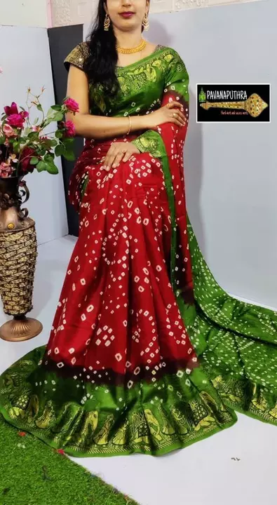 *New colour Added in Bandhej Saree*

*🛍Price:- 850+$🛍* 

*New Bandhani Saree*

*Catalog - Dolly*

 uploaded by Lookielooks on 10/15/2022