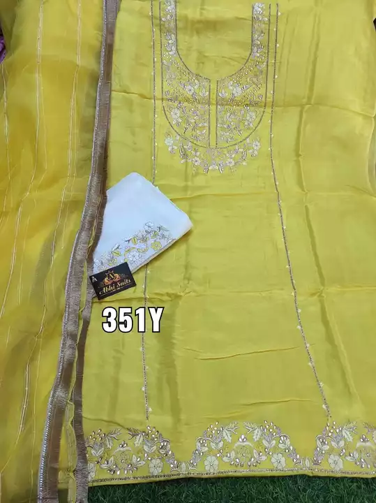 🥳🥳🥳Abhi suits presents🥳🥳🥳

Top 2:50 mts pure upada silk 
Fancy thread +  hand work also 

Bott uploaded by business on 10/15/2022