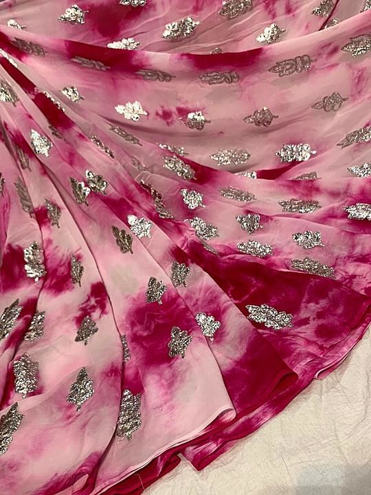 Pure Georgette shibori with embroidery uploaded by business on 1/10/2021