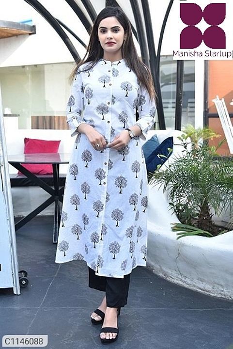 Catalog Name:* Stunning Rayon Printed With Buttons Kurti Sets
 uploaded by Manisha Startup  on 1/10/2021