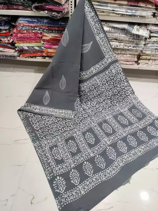 Pure cotton hand block print saree  uploaded by B Prints The Factory Outlet on 10/16/2022