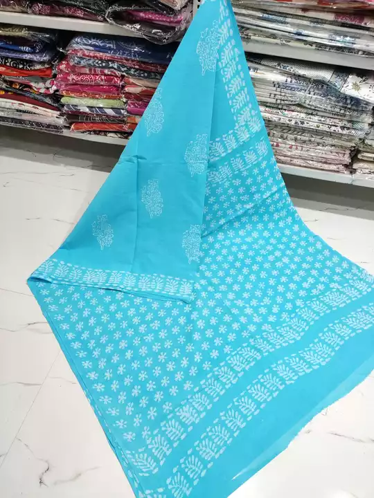 Pure cotton hand block print saree  uploaded by B Prints The Factory Outlet on 10/16/2022