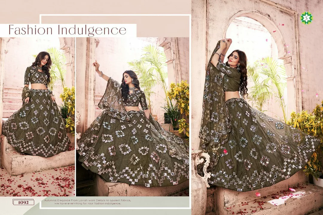 Lehenga mix fabrics 4-5 MTR gher double inner can can  uploaded by business on 10/16/2022