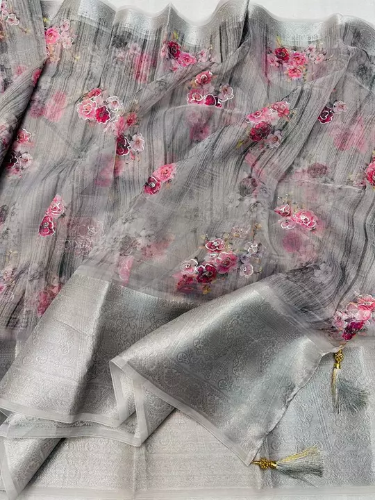 NEW ARRIVALS || *Mehar*

Organza  weaving border Silk Saree (organza with silver border) With Digita uploaded by Lookielooks on 10/16/2022