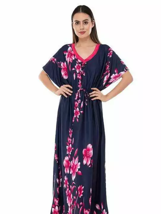 Product image of *Printed Kaftan Nighty*

*Price 350*

*Free Shipping Free Delivery*

*Fabric*: Cotton Blend Type*: G, price: Rs. 350, ID: printed-kaftan-nighty-price-350-free-shipping-free-delivery-fabric-cotton-blend-type-g-b162cba4
