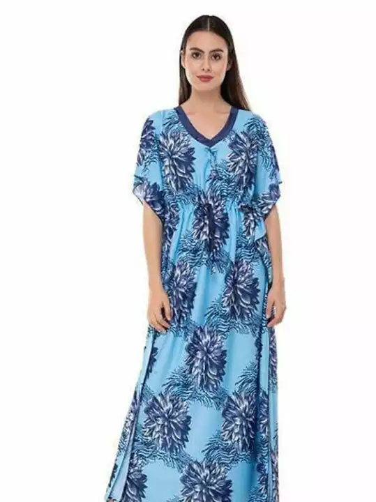Product image of *Printed Kaftan Nighty*

*Price 350*

*Free Shipping Free Delivery*

*Fabric*: Cotton Blend Type*: G, price: Rs. 350, ID: printed-kaftan-nighty-price-350-free-shipping-free-delivery-fabric-cotton-blend-type-g-1fa76582