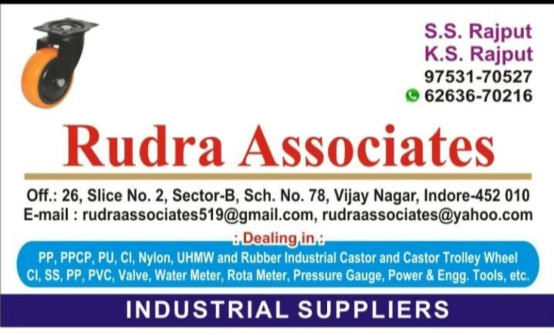 Visiting card store images of Rudra Hardware 