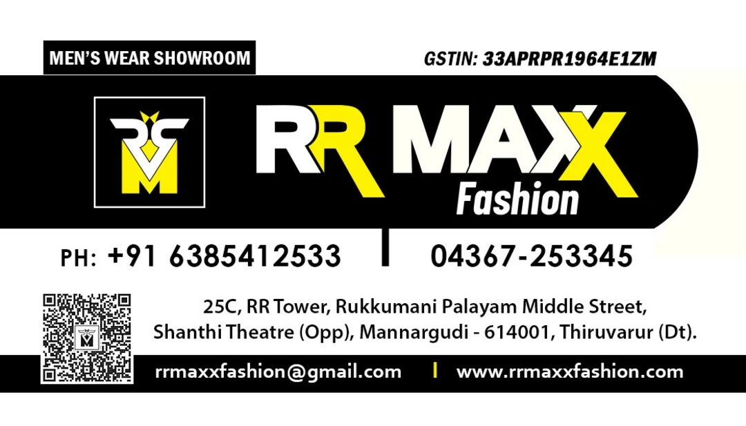 Visiting card store images of RR MAXX FASHION