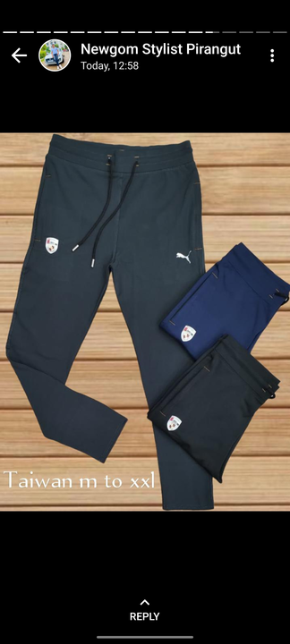 Post image I want 50+ pieces of Track pant  at a total order value of 50000. Please send me price if you have this available.