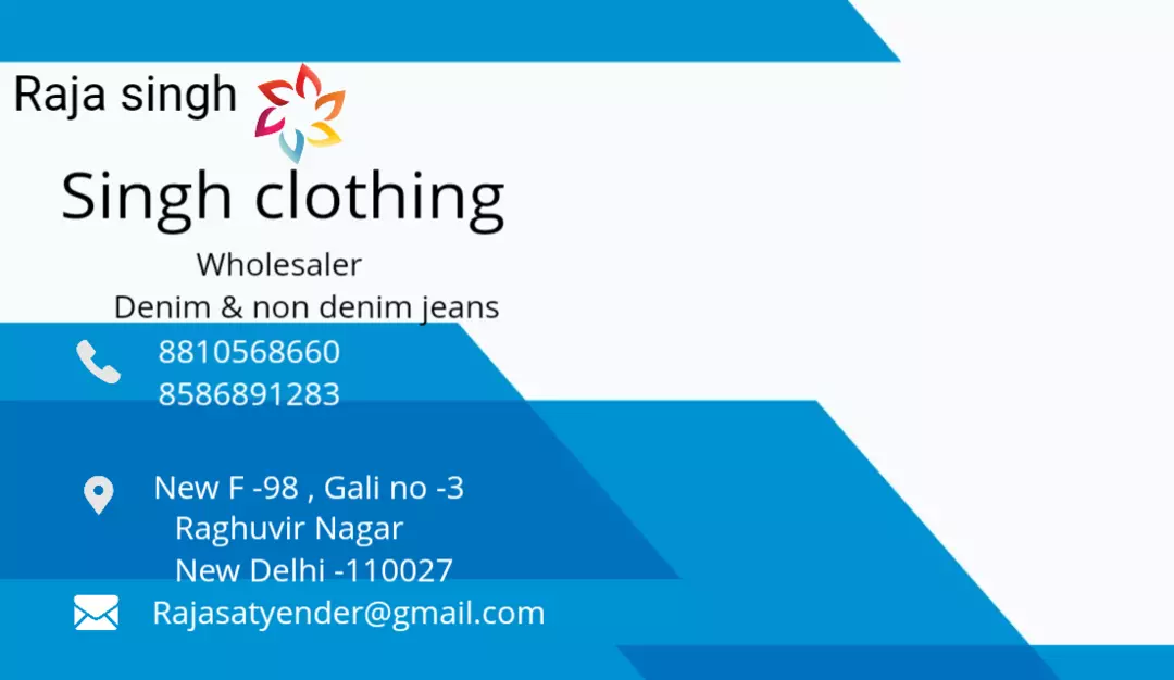 Visiting card store images of Singh clothing