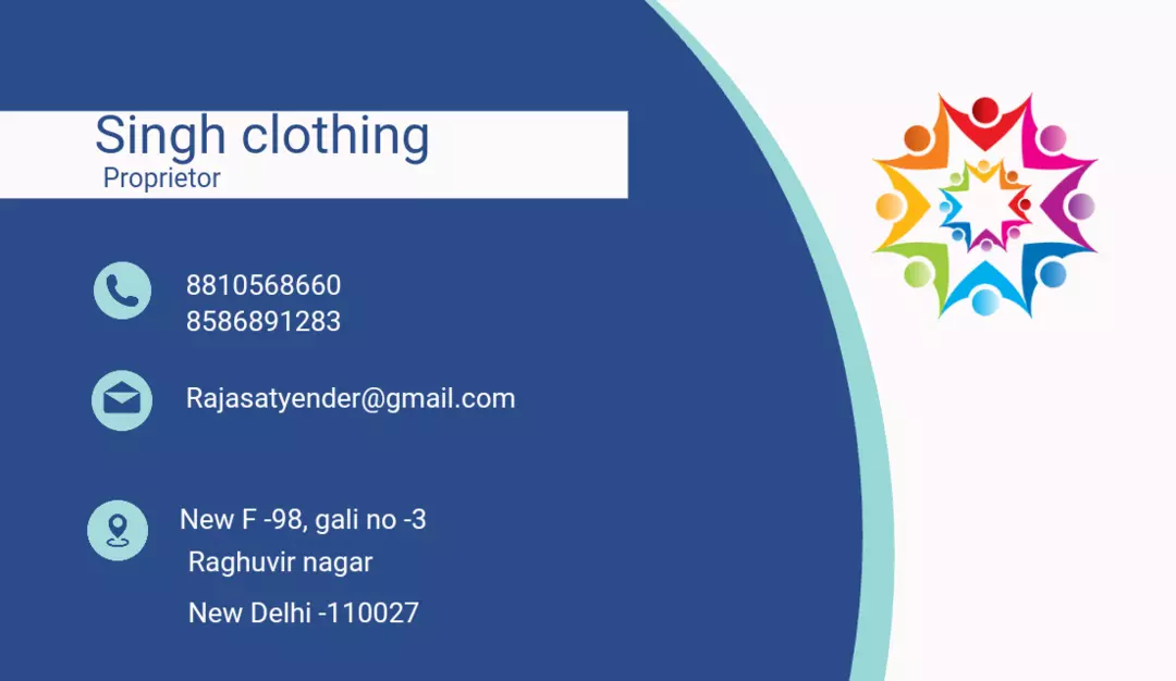 Visiting card store images of Singh clothing