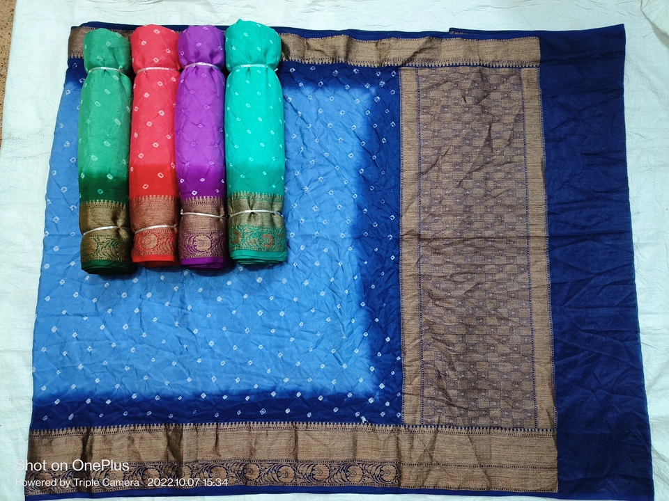 Banarasi warm silk R/P bandhani sarees  uploaded by Ashu on 10/17/2022